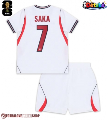 Anglie Bukayo Saka #7 Domácí dres komplet pro Děti MS 2026 Krátkým Rukávem (+ Krátké kalhoty)